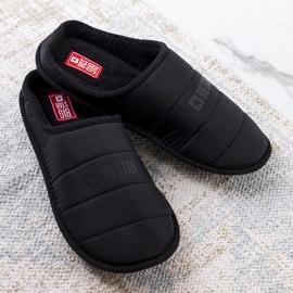 Big Star Fekete színű férfi szigetelt papucs KK174361 1