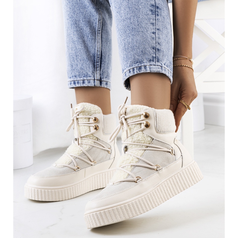 PA1 Női bézs hócsizma a Laursen márkától ekru 2