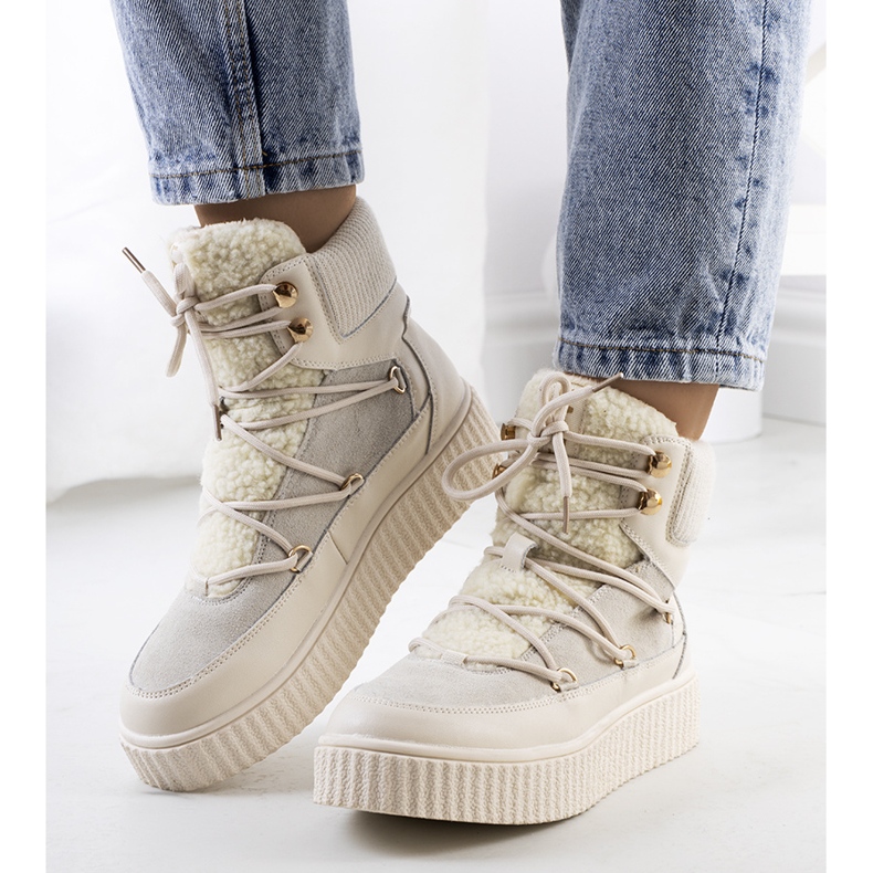 PA1 Női bézs hócsizma a Laursen márkától ekru 1