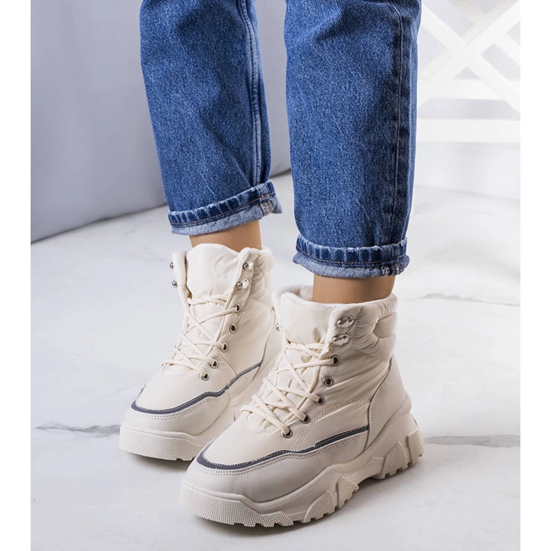 Krém színű Rimu hőszigetelt csizma bézs 1