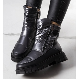 PA1 Koltso női ezüst hócsizma fekete 1