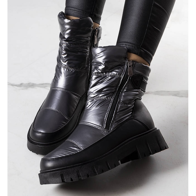 PA1 Koltso női ezüst hócsizma fekete 1