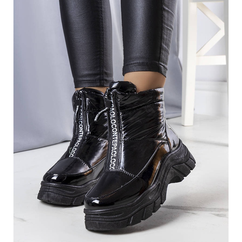 BM Leonel fekete lakkozott hócsizma 1