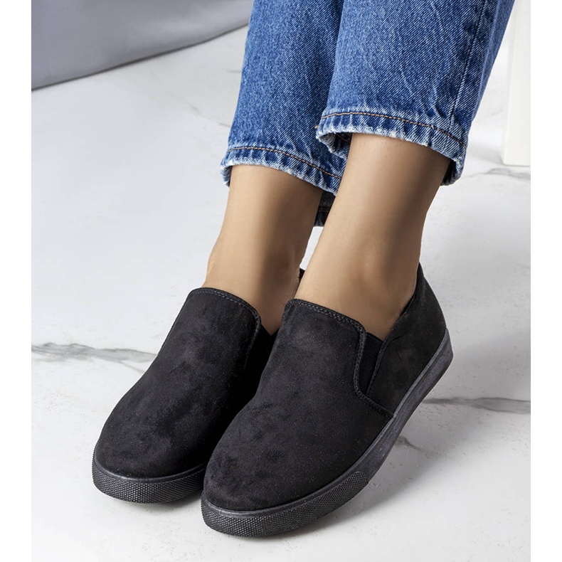 Fekete cipők cipők öko-részekkel 1