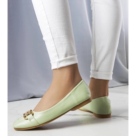 Zöld balerinák arany írisz díszítéssel 1