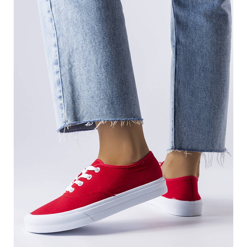 Fantina piros szövet tornacipő 1