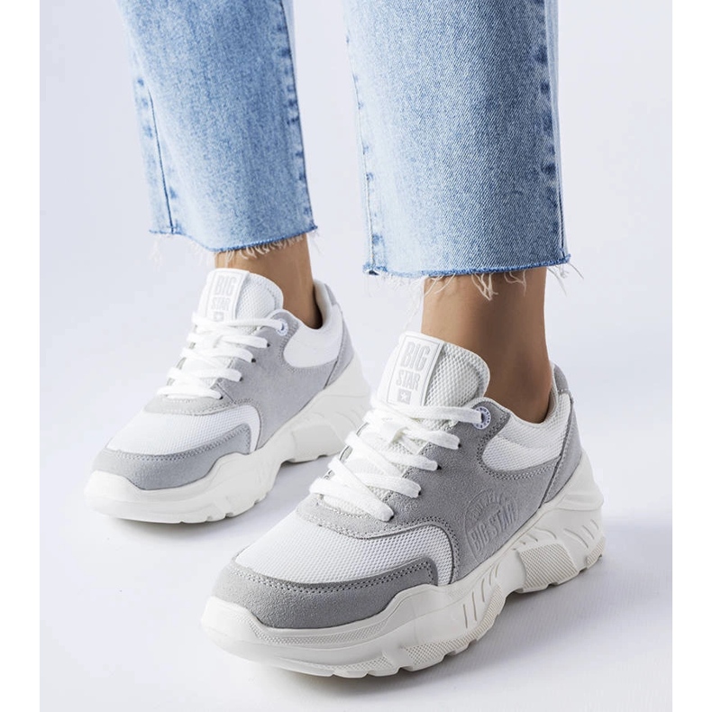 Fehér és szürke tornacipő a Big Star JJ274A112-től 1