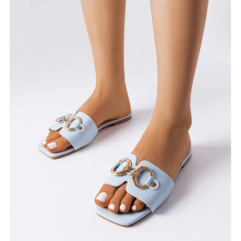 Kék elegáns csúszdák lánccal a Corbin cégtől 1