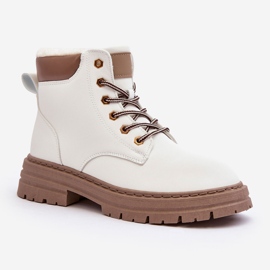 Női szőrmével bélelt trapperek, fehér Fenan 1 Női szőrmével bélelt trapperek, fehér Fenan 1