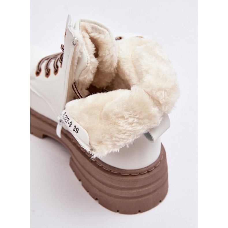 Női szőrmével bélelt trapperek, fehér Fenan 2 Női szőrmével bélelt trapperek, fehér Fenan 2