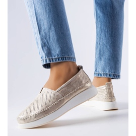 Noruega arany áttört cipő aranysárga 1