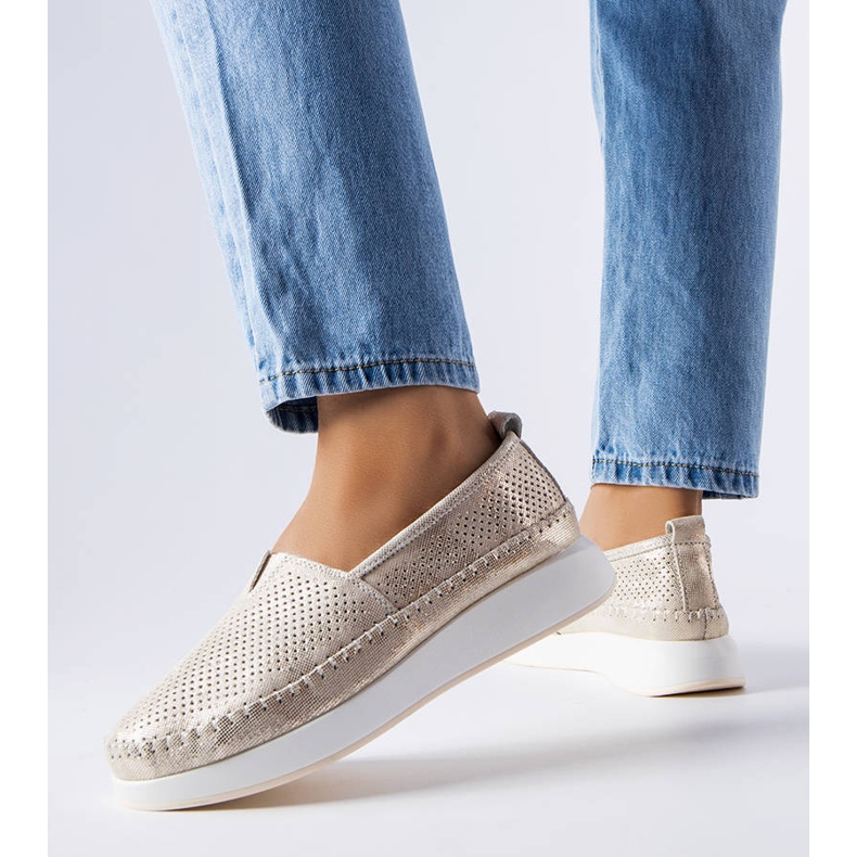 Noruega arany áttört cipő aranysárga 1