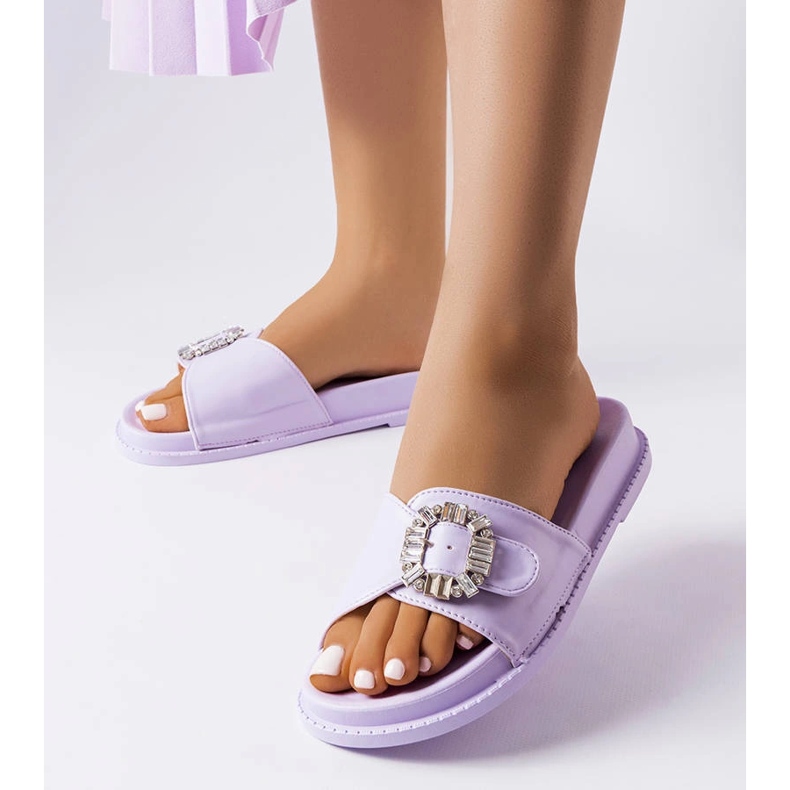 Griegsvei cirkonokkal díszített lila csúszkák ibolya 1