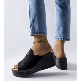 BM Vincez fekete magas ékszandál 1