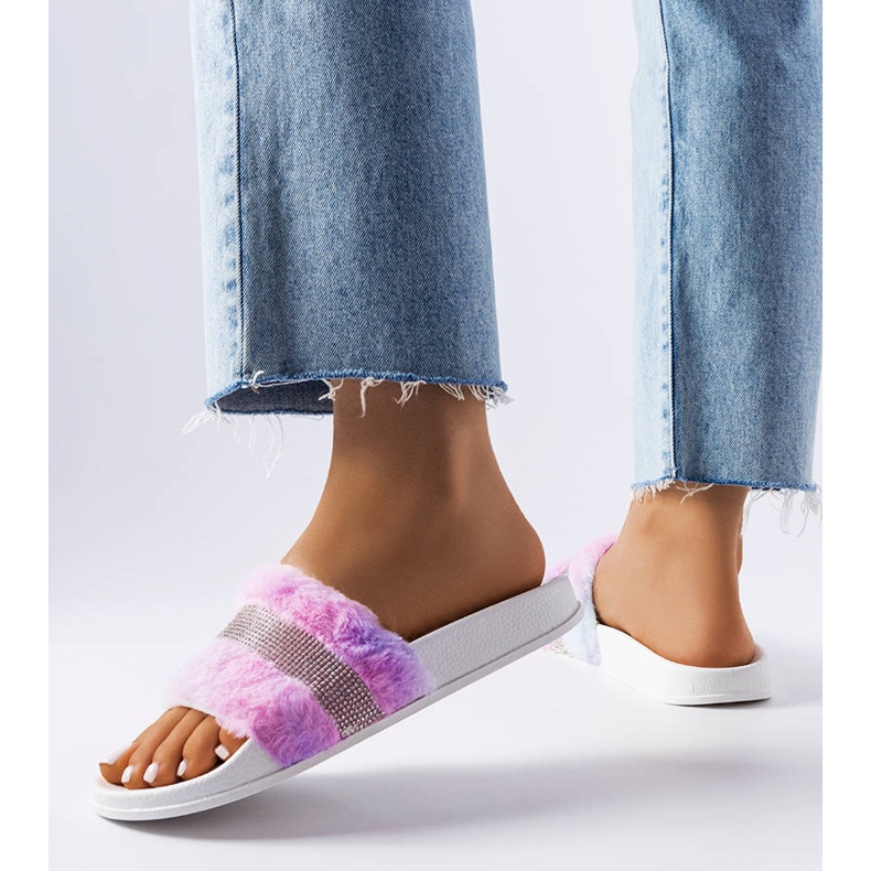 Színes prémes csúszdák strasszokkal a Carritotól rózsaszín 2