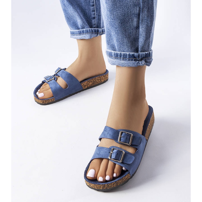 Sötétkék csúszdák Cincinna parafa talppal 1