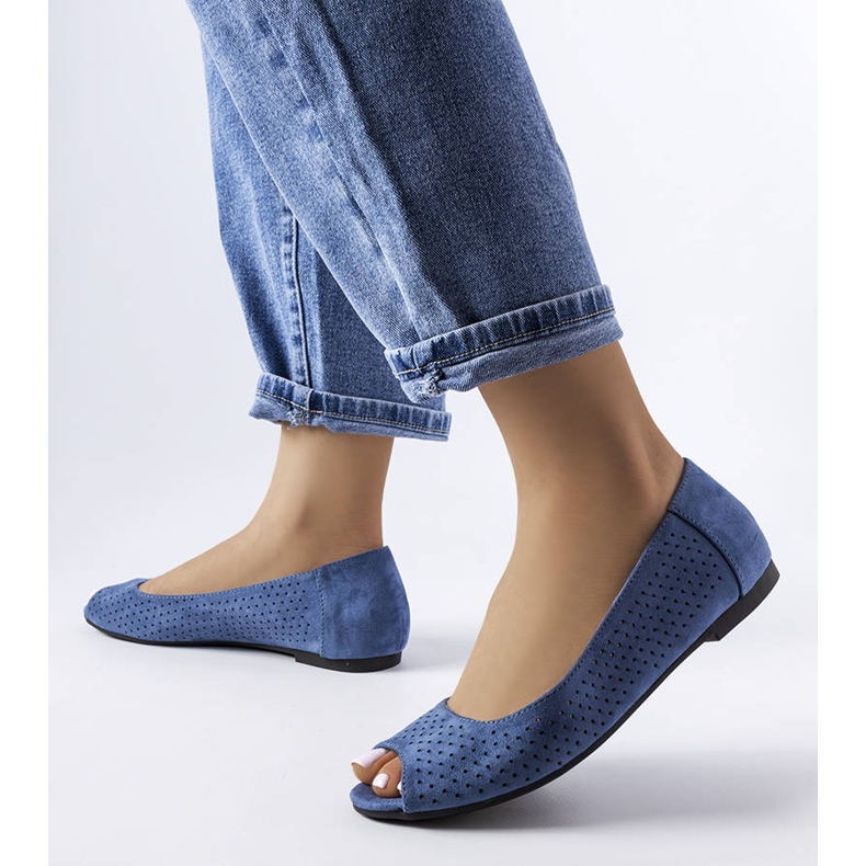 Sötétkék áttört balerinák az Agate-tól 1