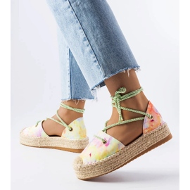 Zöld fűzős espadrillák a Duffet platformon 1