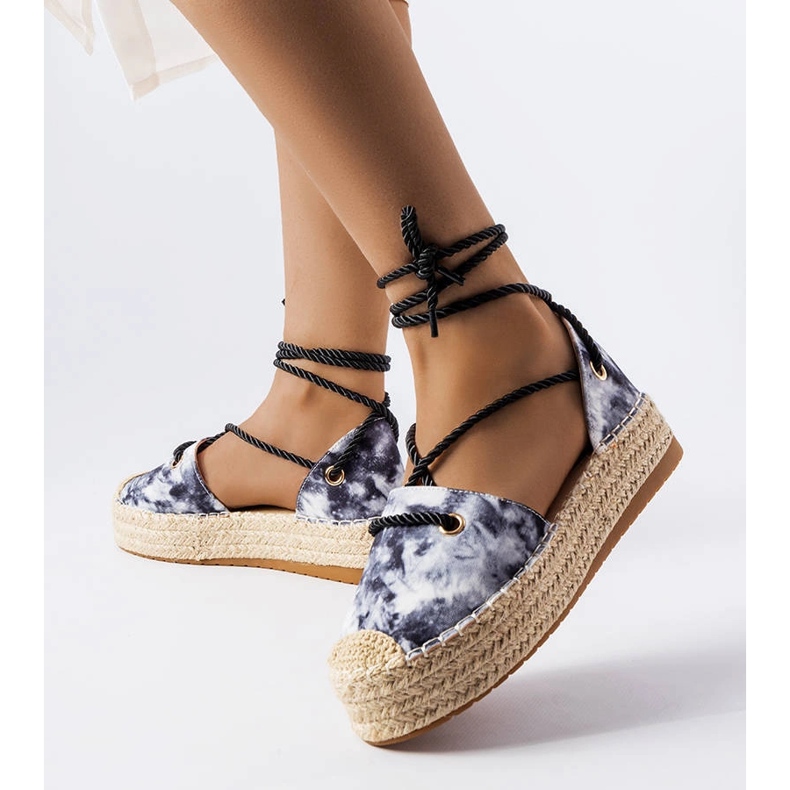 Fekete fűzős platform espadrillák a Duffet-től 1 Fekete fűzős platform espadrillák a Duffet-től 1