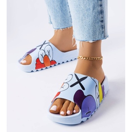 BM Kék flip papucs nyomatokkal 1