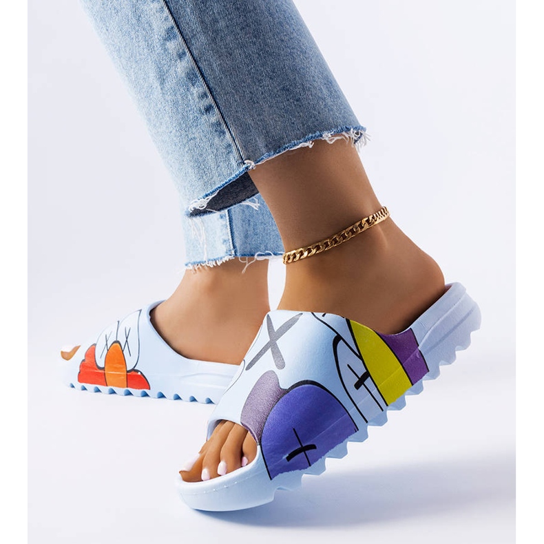 BM Kék flip papucs nyomatokkal 2