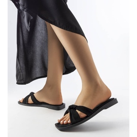 Inna Pride fekete papucs öko-velúrból 2