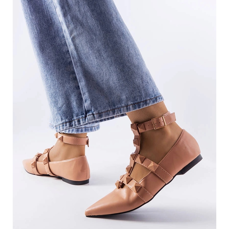 Bézs színű balerinák látványos Blur rögzítővel 1