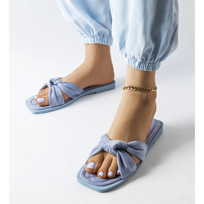 Pride kék öko-velúr papucs 1