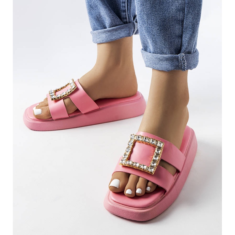 Fusbert rózsaszín strasszos csúszkák 1