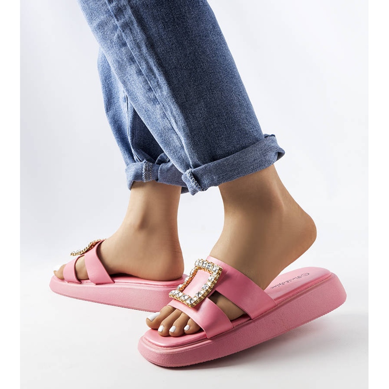 Fusbert rózsaszín strasszos csúszkák 2