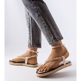 Bézs szandál lánccal díszítve a Varieur-től 2