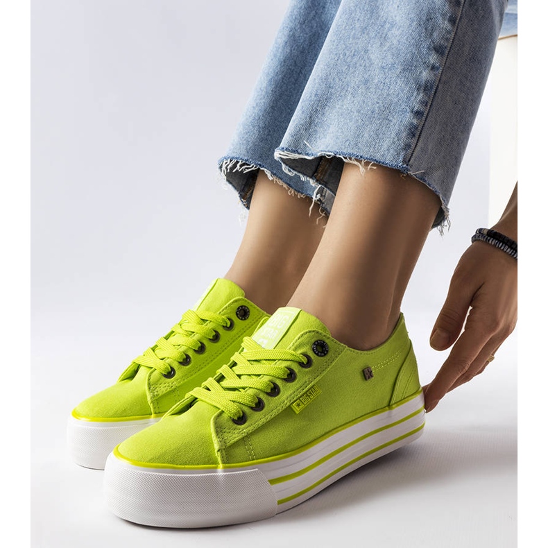 Zöld tornacipő a Big Star HH274057 platformon 1