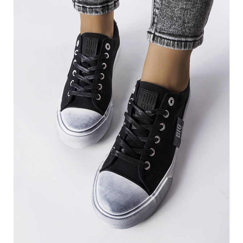 Fekete tornacipő horzsolásokkal Big Star JJ274354 2