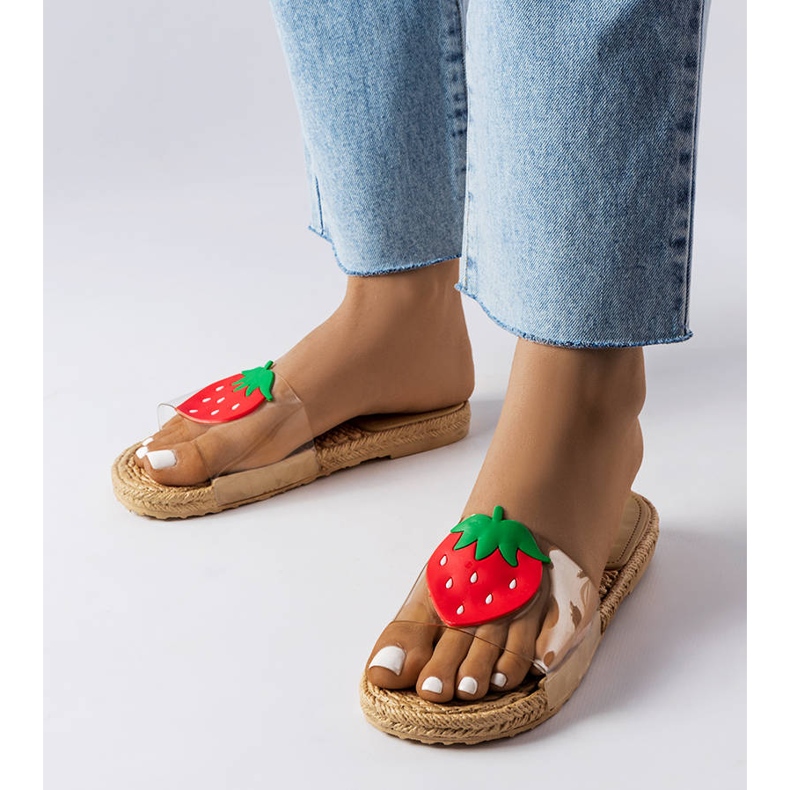 Átlátszó papucs Foddie díszítéssel színtelen 1