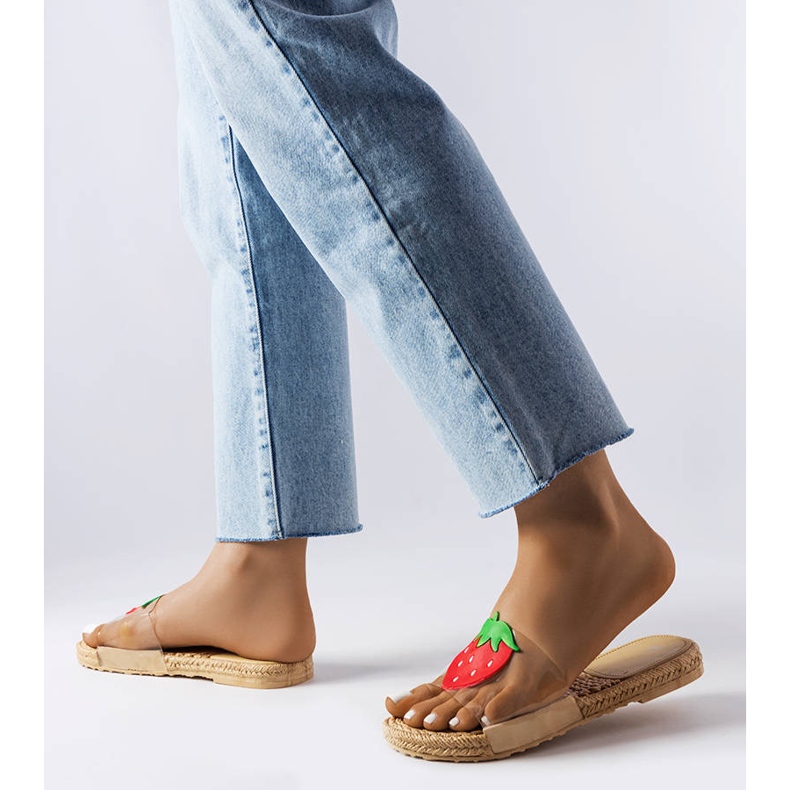 Átlátszó papucs Foddie díszítéssel színtelen 2