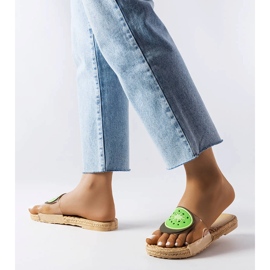 Átlátszó papucs Foddie díszítéssel bézs 2