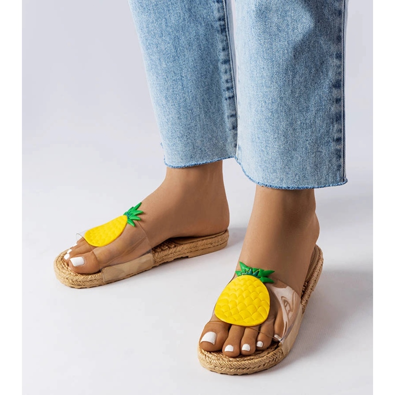 Átlátszó papucs Foddie díszítéssel színtelen 1 Átlátszó papucs Foddie díszítéssel színtelen 1