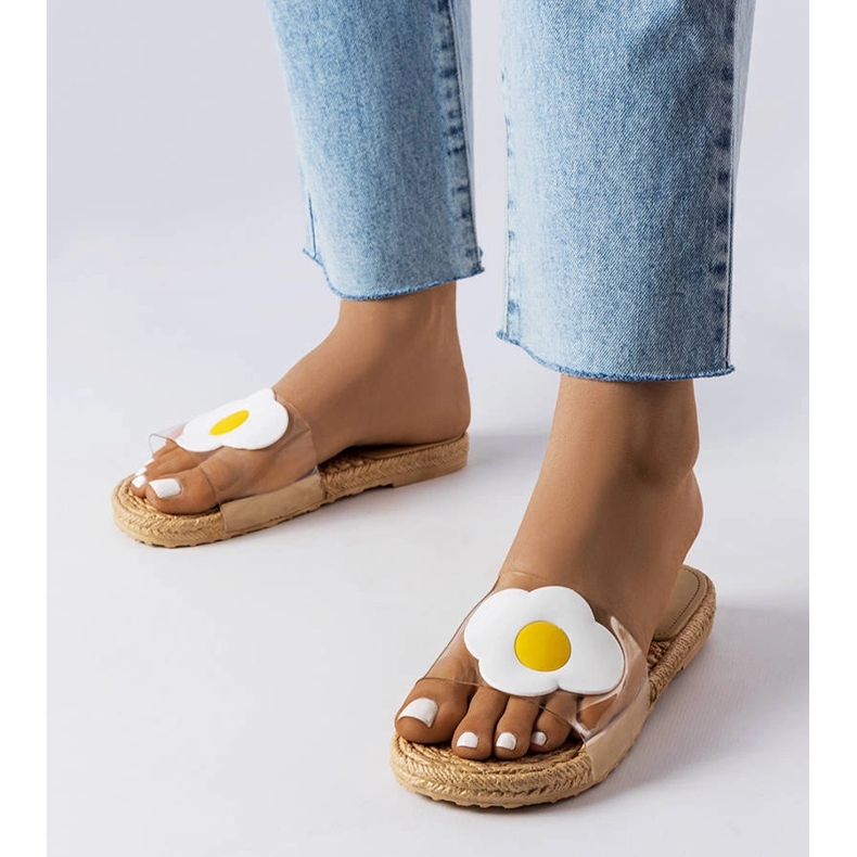 Átlátszó papucs Foddie díszítéssel színtelen 1