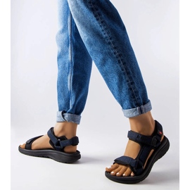 Lee Cooper LCW-23-34-1685L fekete tépőzáras szandál kék 2