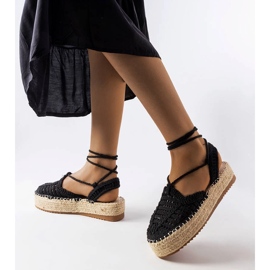 Fekete fűzős espadrillák a Parteniából 1