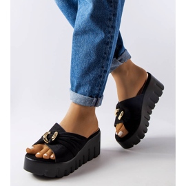 Goodin Laura női fekete ékpapucs 1