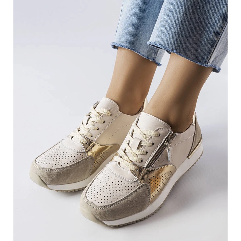 Goodin Bézs áttört bőrcipő a Galileo-tól 1