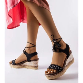 Tahoe fekete ékes espadrillák 1