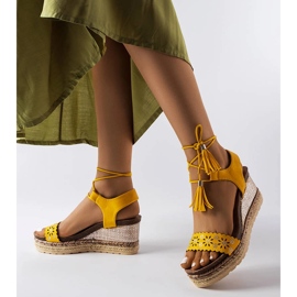 Tahoe sárga ékes espadrillák 1