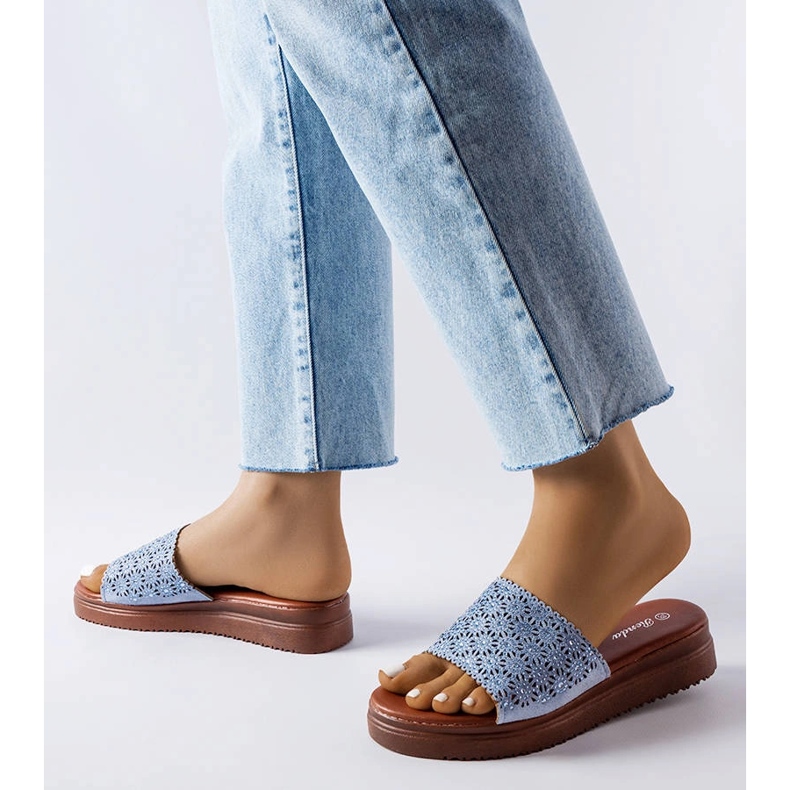 Kék áttört csúszkák cirkóniákkal az Irvine-tól 2