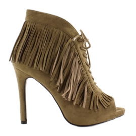 Nyitott fűzős csizma, bohó stílusú 11015 Green zöld 1 Nyitott fűzős csizma, bohó stílusú 11015 Green zöld 1