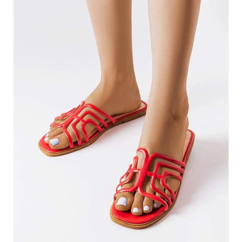 Piros női Gandy papucs 1