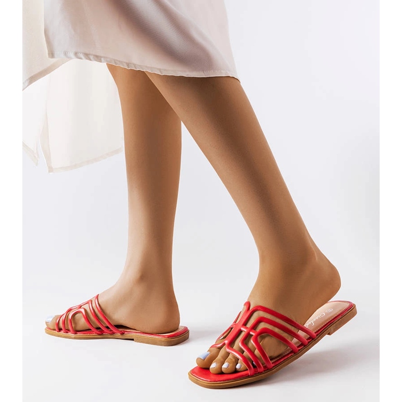 Piros női Gandy papucs 2