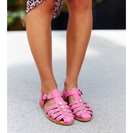 Gaetano strasszokkal díszített rózsaszín szandál 2