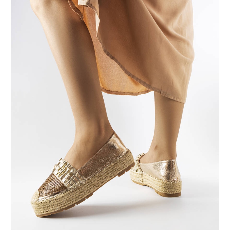 Arany espadrillek cirkóniával a Lauro-tól aranysárga 1 Arany espadrillek cirkóniával a Lauro-tól aranysárga 1